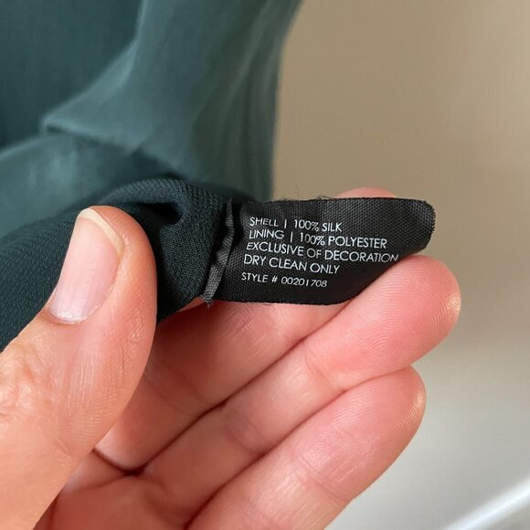 Club Monaco Beaded Short Sleeve Round Neck Shift Mini Dress Moss Green 2 - Picture 5 of 9